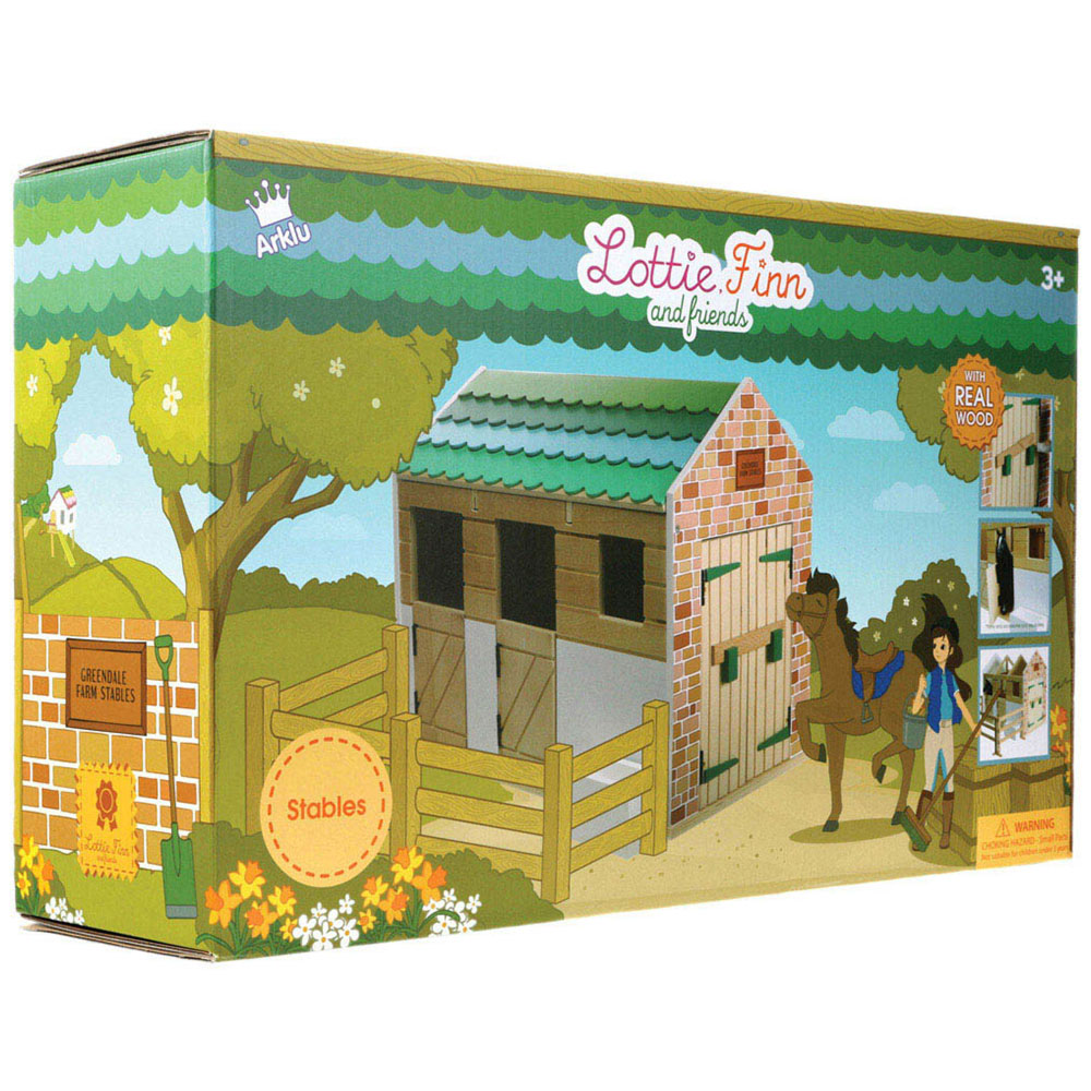 Lottie Doll Wooden Stables Playset Image 1