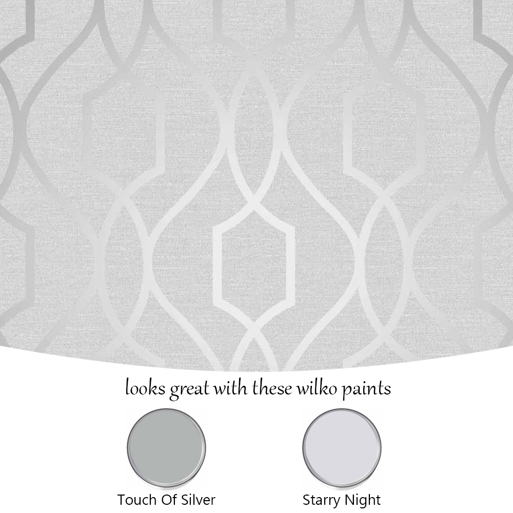 Sublime Apex Trellis Stone Silver Wallpaper Image 4
