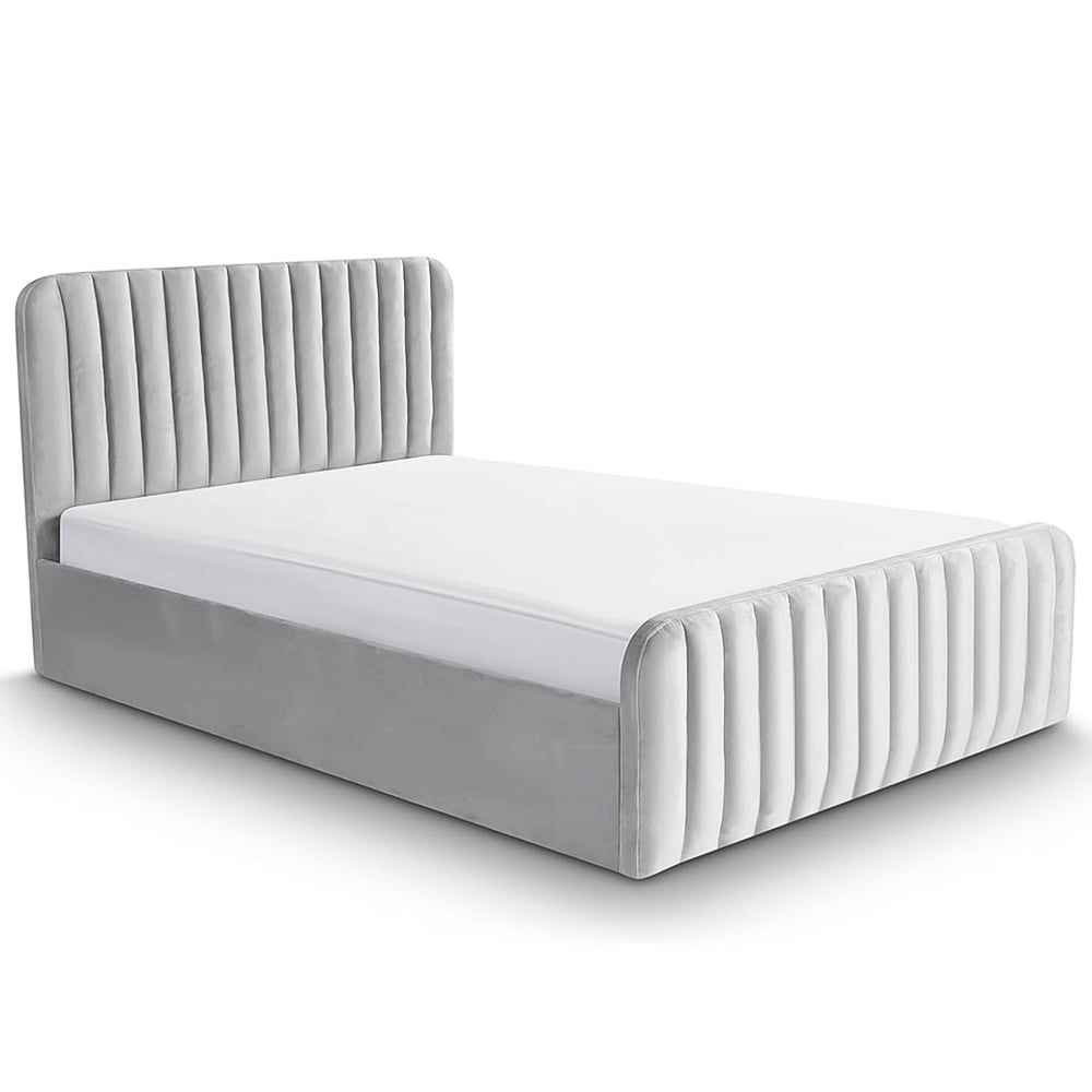 Home Treats Double Velvet Padded Ottoman Bed Image 2