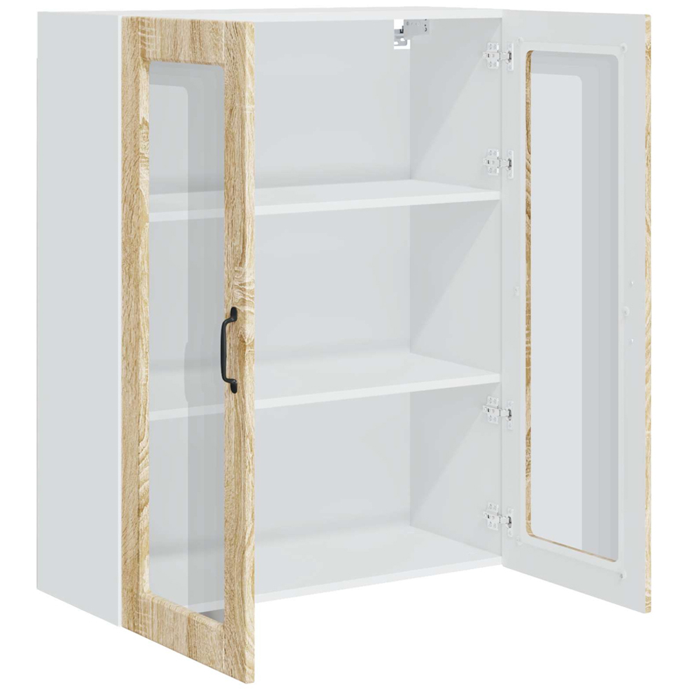 vidaXL 2 Glass Door Sonoma Oak Kitchen Wall Cabinet Image 5