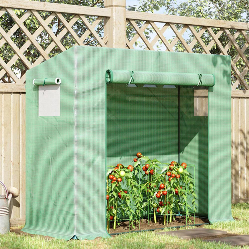 Outsunny Green Plastic 6.6 x 2.5ft Polytunnel Greenhouse Image 6