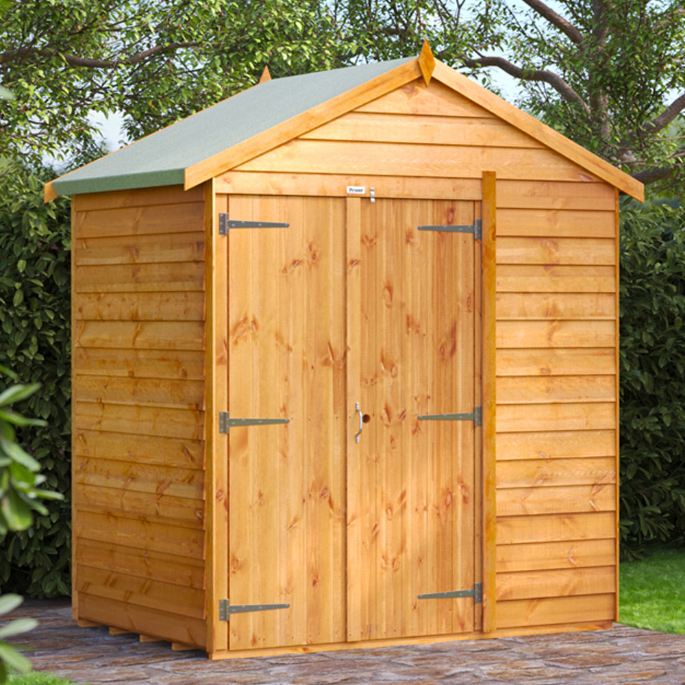 Power Sheds 4 x 6ft Double Door Overlap Apex Wooden Shed Image 2