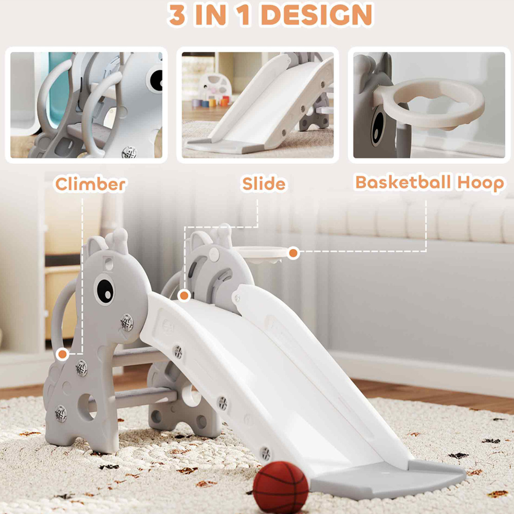 Tommy Toys 3-in-1 Grey Kids Slide Image 8