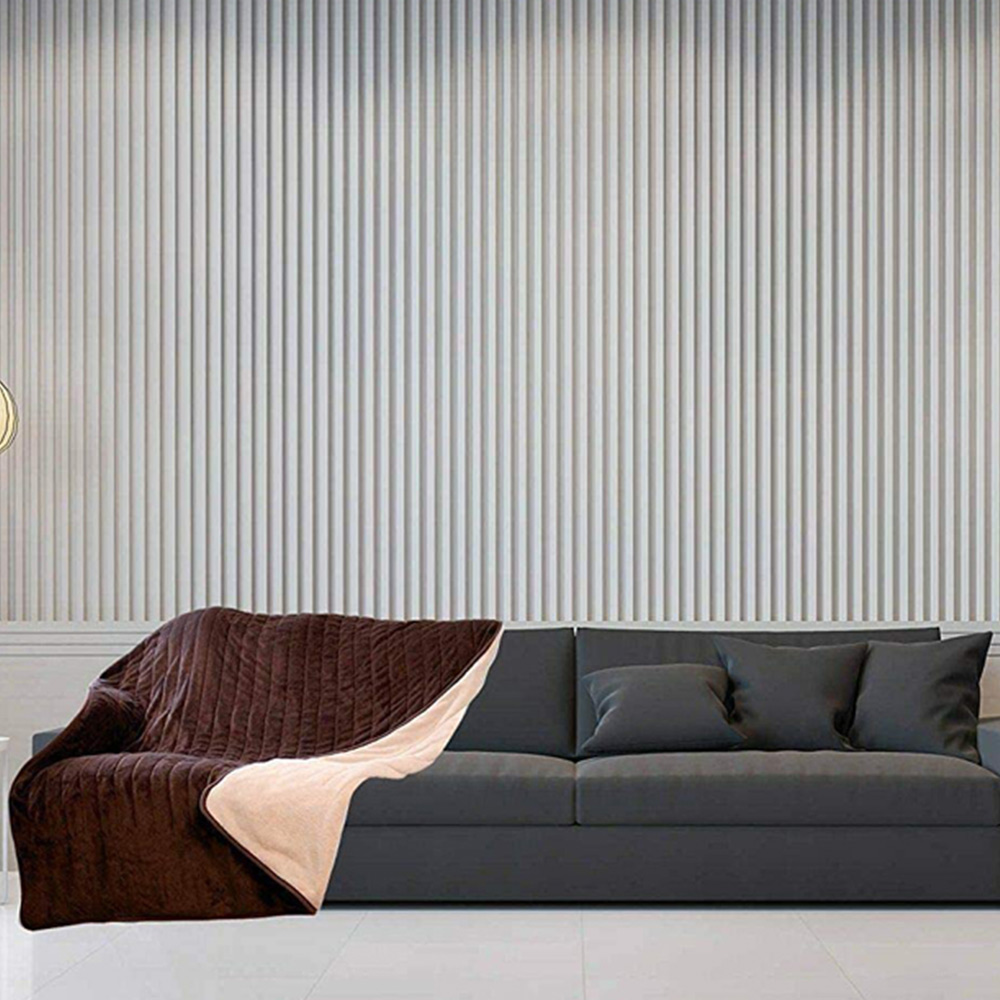 MYLEK Chocolate Reversible Heated Throw Image 2