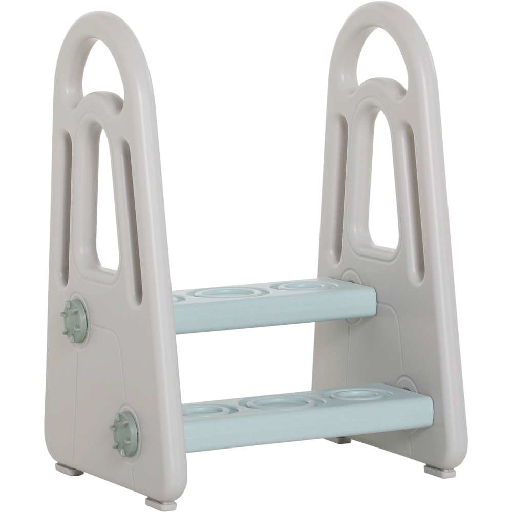 Playful Haven Blue and Grey Kids Step Stool Image 2