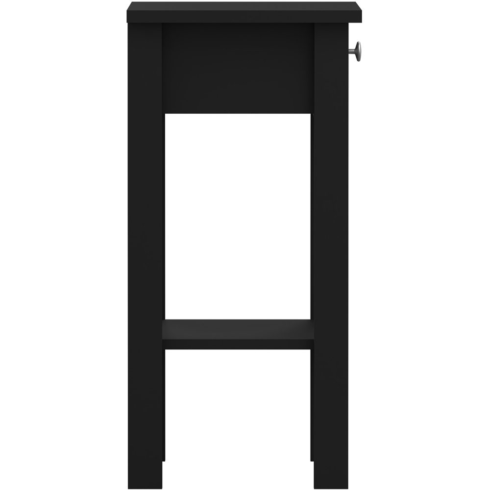 Florence Madrid Single Drawer Matt Black Bedside Table Image 4