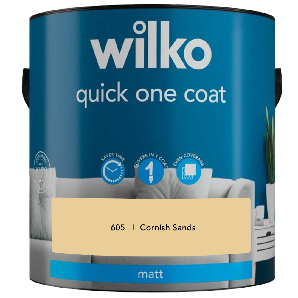 Wilko Quick One Coat Cornish Sands Matt Emulsion Paint 2.5L Image 2