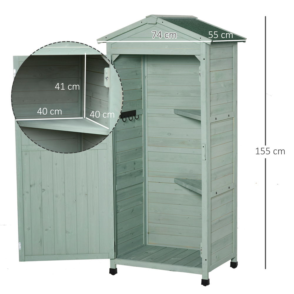 Outsunny 2.4 x 1.8ft Green Tool Shed Image 6