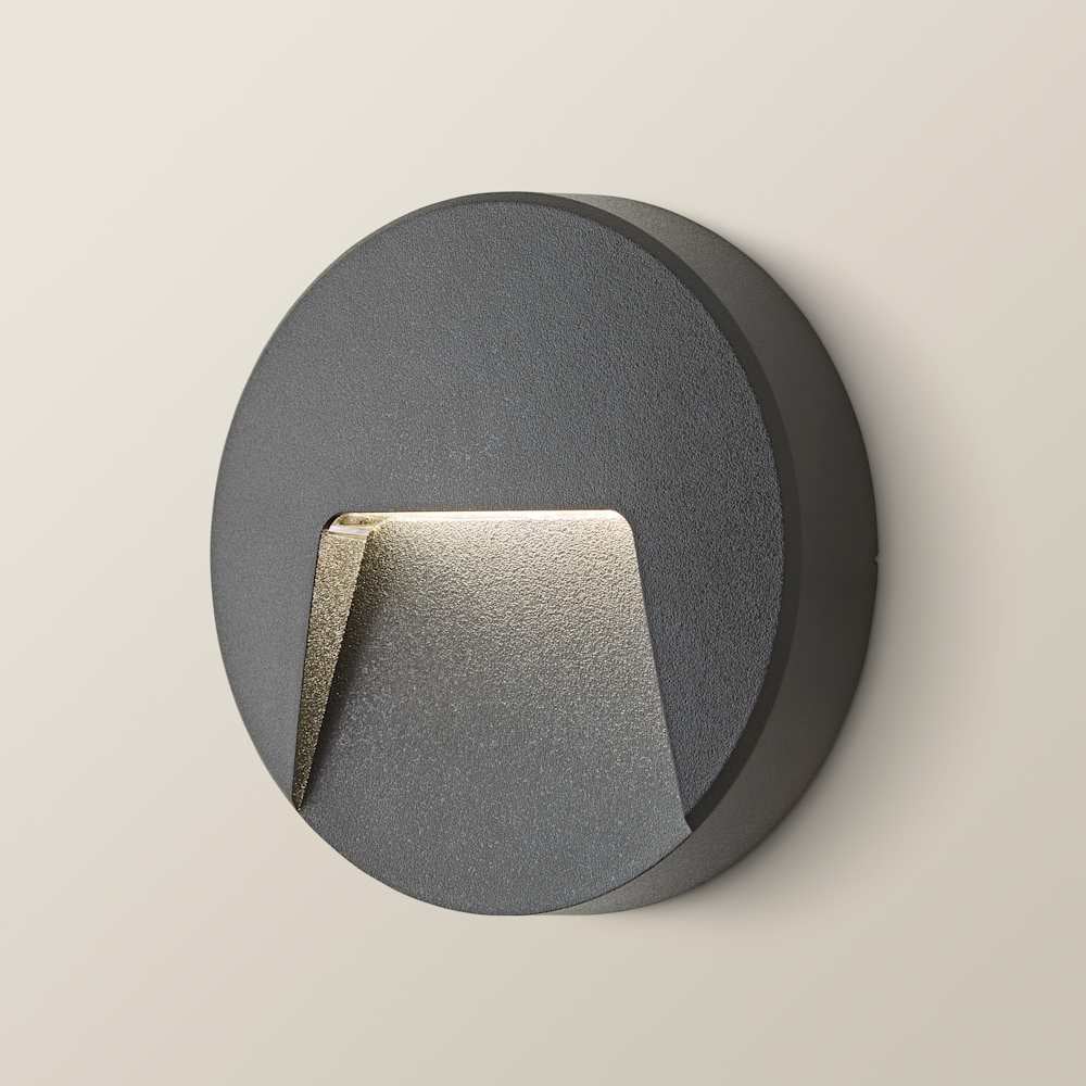 ValueLights Sam Matte Black Circle LED Outdoor Wall Light Image 5