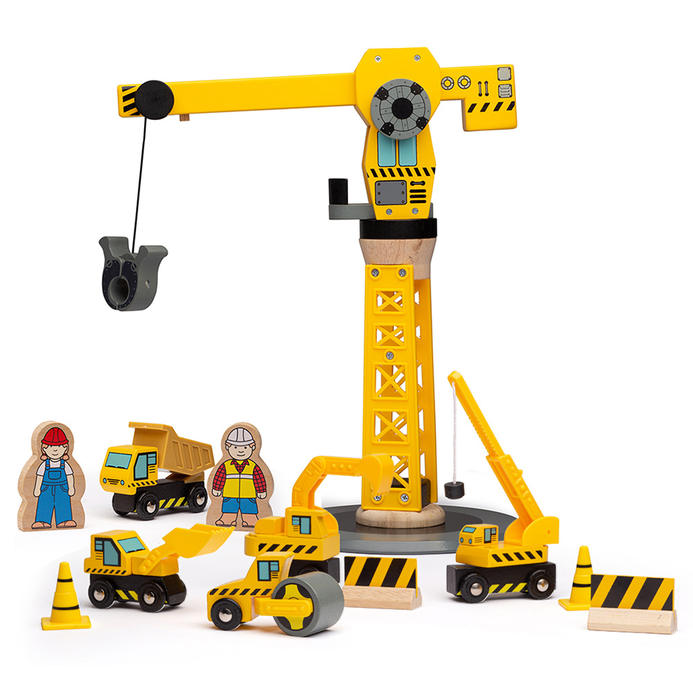 Bigjigs Rail 13-Piece Yellow Construction Set Image 1