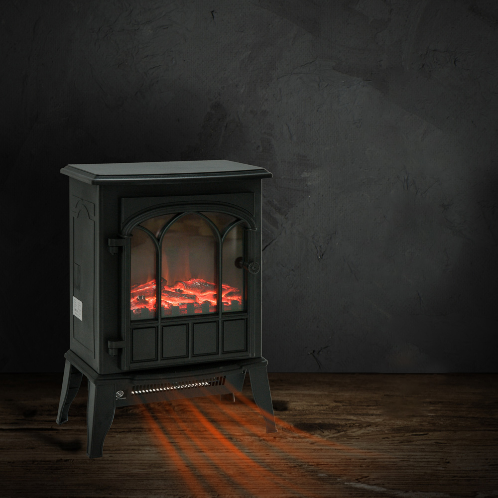 HOMCOM Ava Stove LED Flame Effect Electric Fireplace Heater Image 5