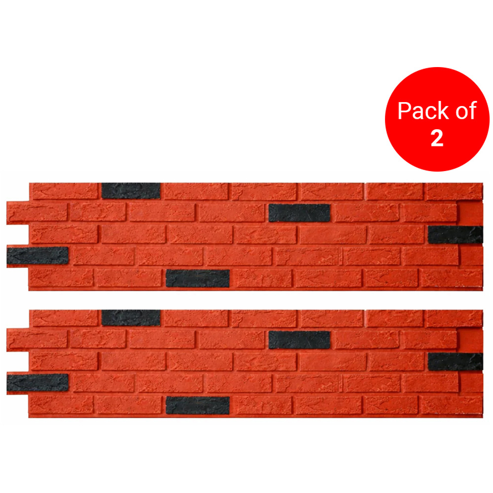 Britwall Red Brick Pattern Hard PU Wall Panel 1160 x 300 x 25mm 2 Pack Image 3