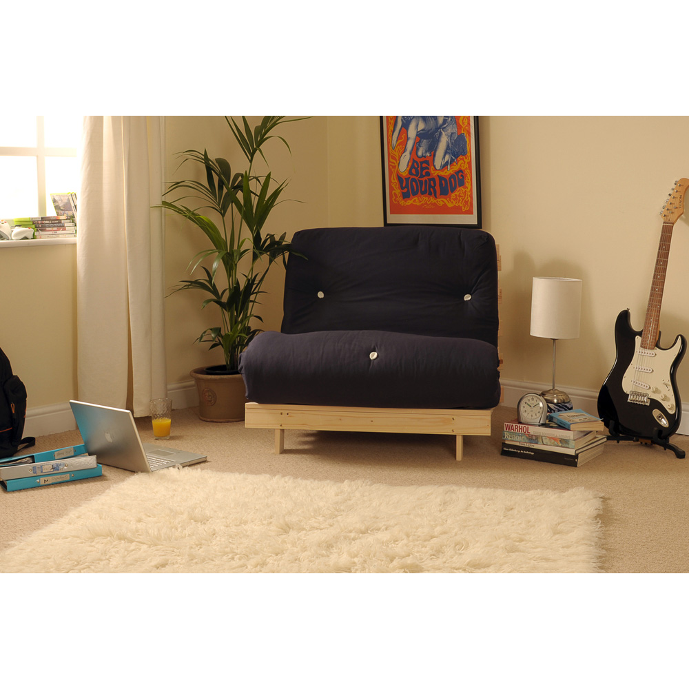 Brooklyn Luxury Double Sleeper Navy Futon Base and Mattress Image 3