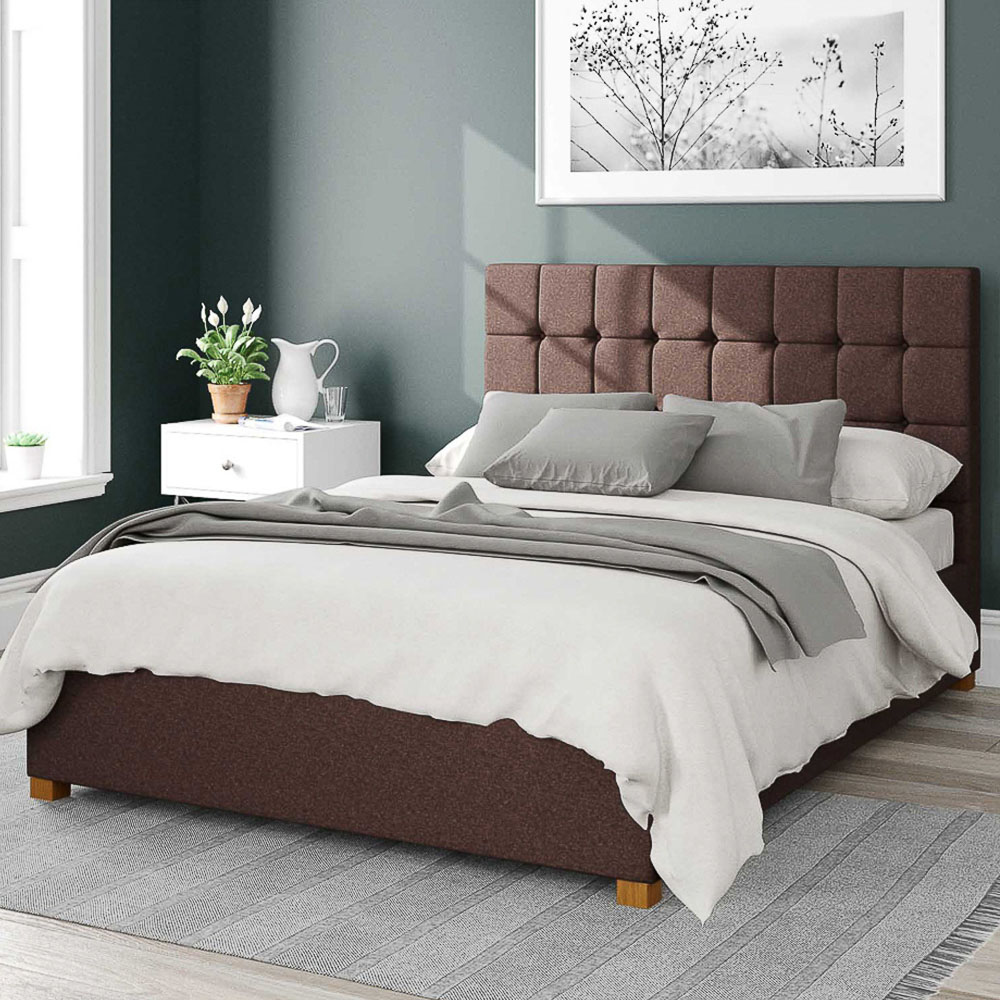 Aspire Sinatra Super King Chocolate Yorkshire Knit Ottoman Bed Image 1