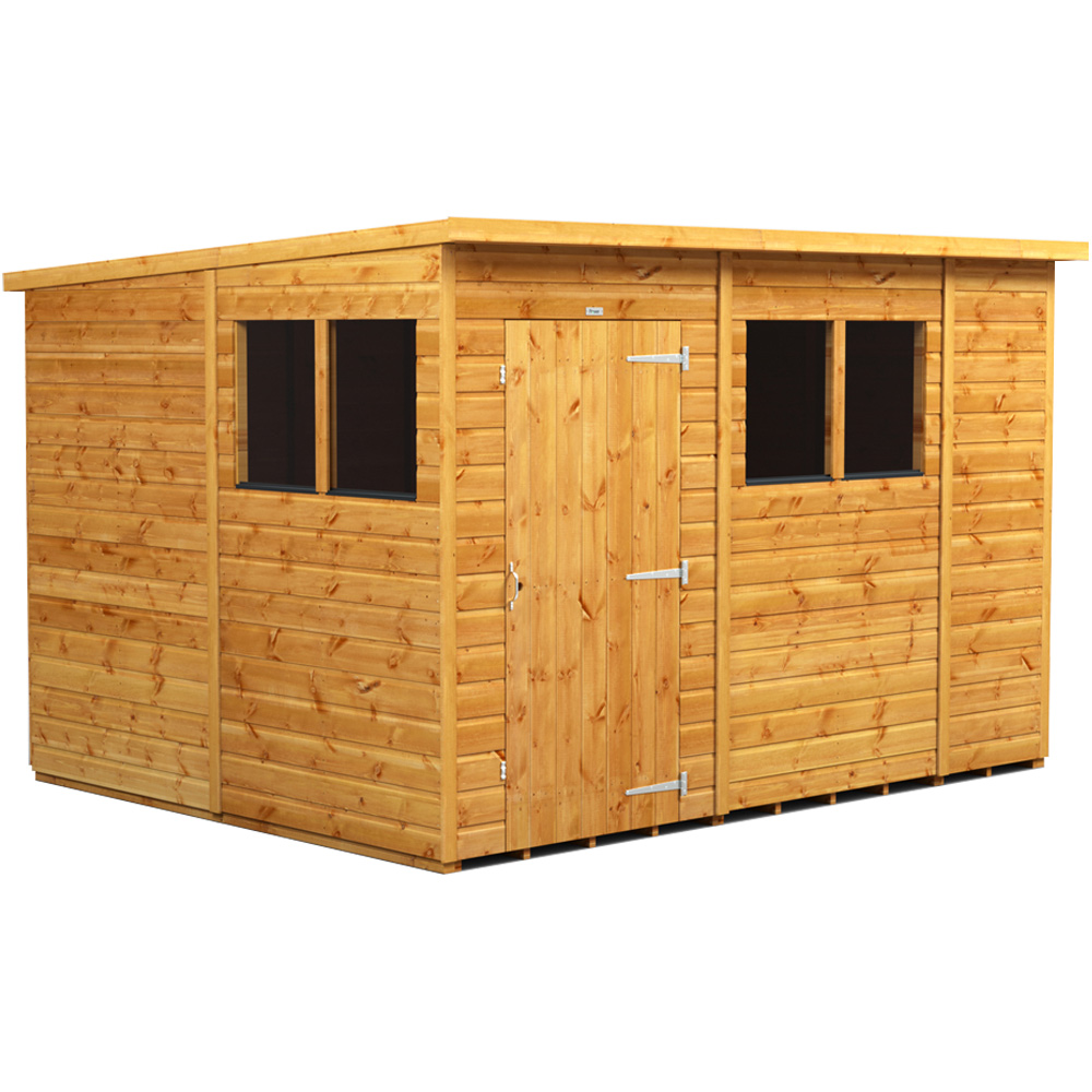 Power Sheds 10 x 8ft Pent Wooden Shed with Window Image 1