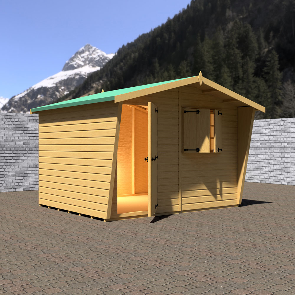 Shire 10 x 8ft Shiplap Style D Security Cabin Apex Garden Shed Image 6