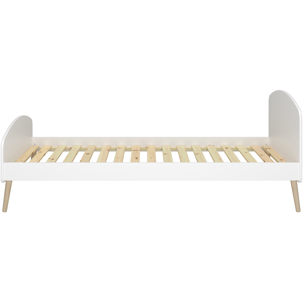 Florence Gaia Single Pure White Bed Frame Image 7
