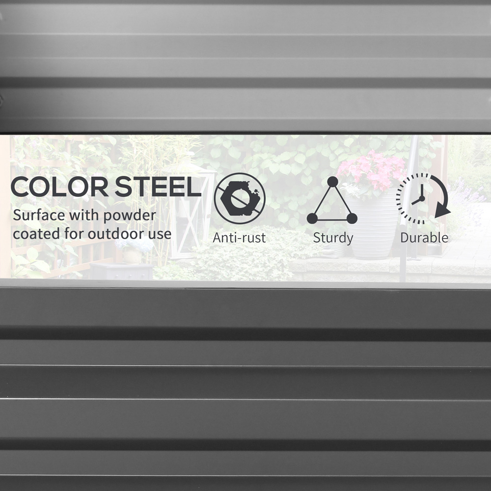 Outsunny Light Grey Galvanised Steel Raised Garden Bed Planter 30.5 x 60 x 120cm Image 4