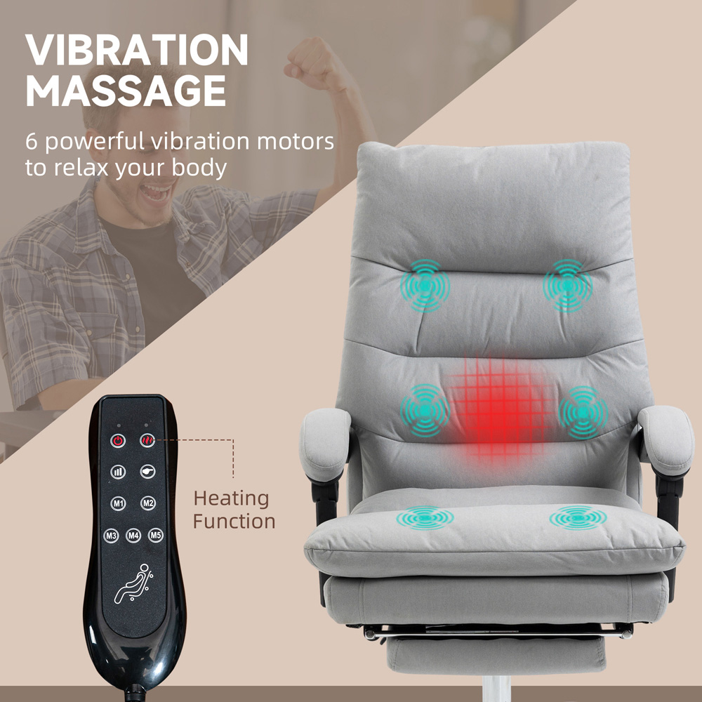 Portland Grey Microfibre Massage Chair Image 4