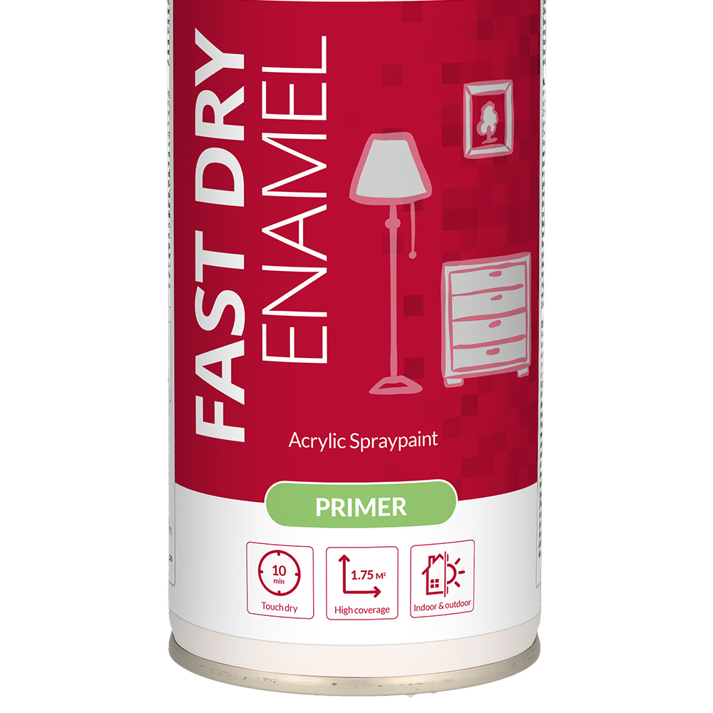 PlastiKote Grey Fast Dry Enamel Acrylic Primer Spray Paint Wilko