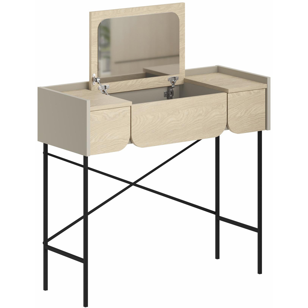 Decortie Terra 2 Drawer Sonoma Oak Dressing Table with Mirror Image 3