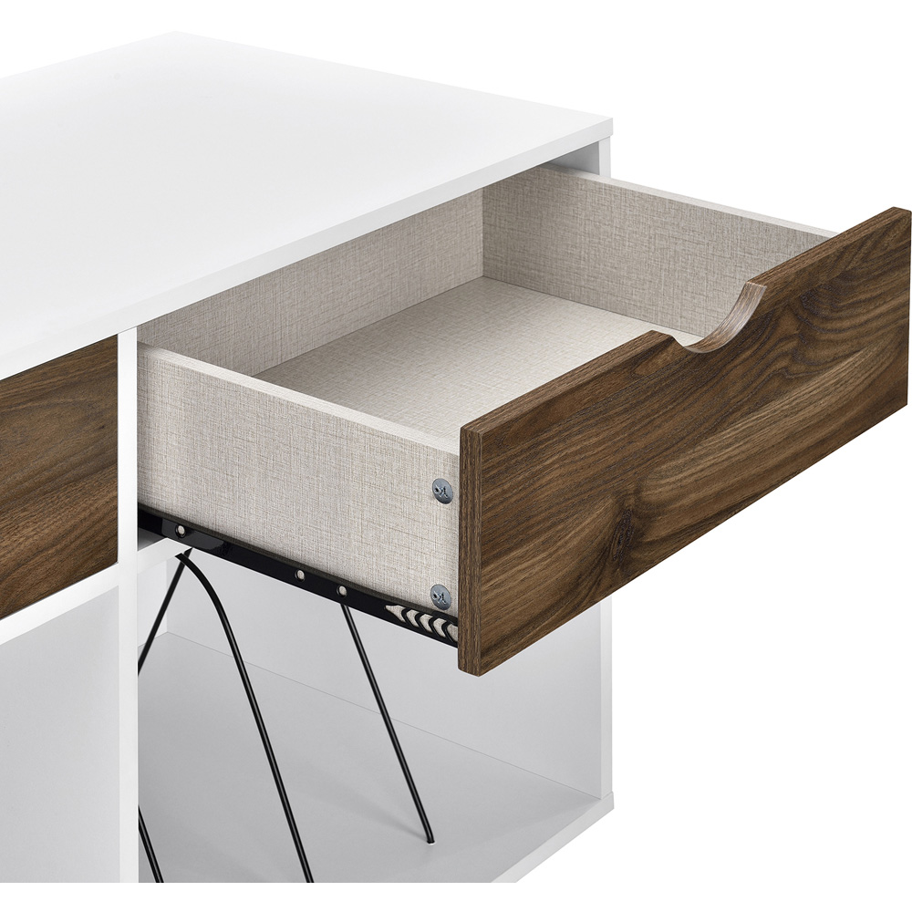 Novogratz Harmony 2 Drawer White and Oak Turntable Stand Image 5