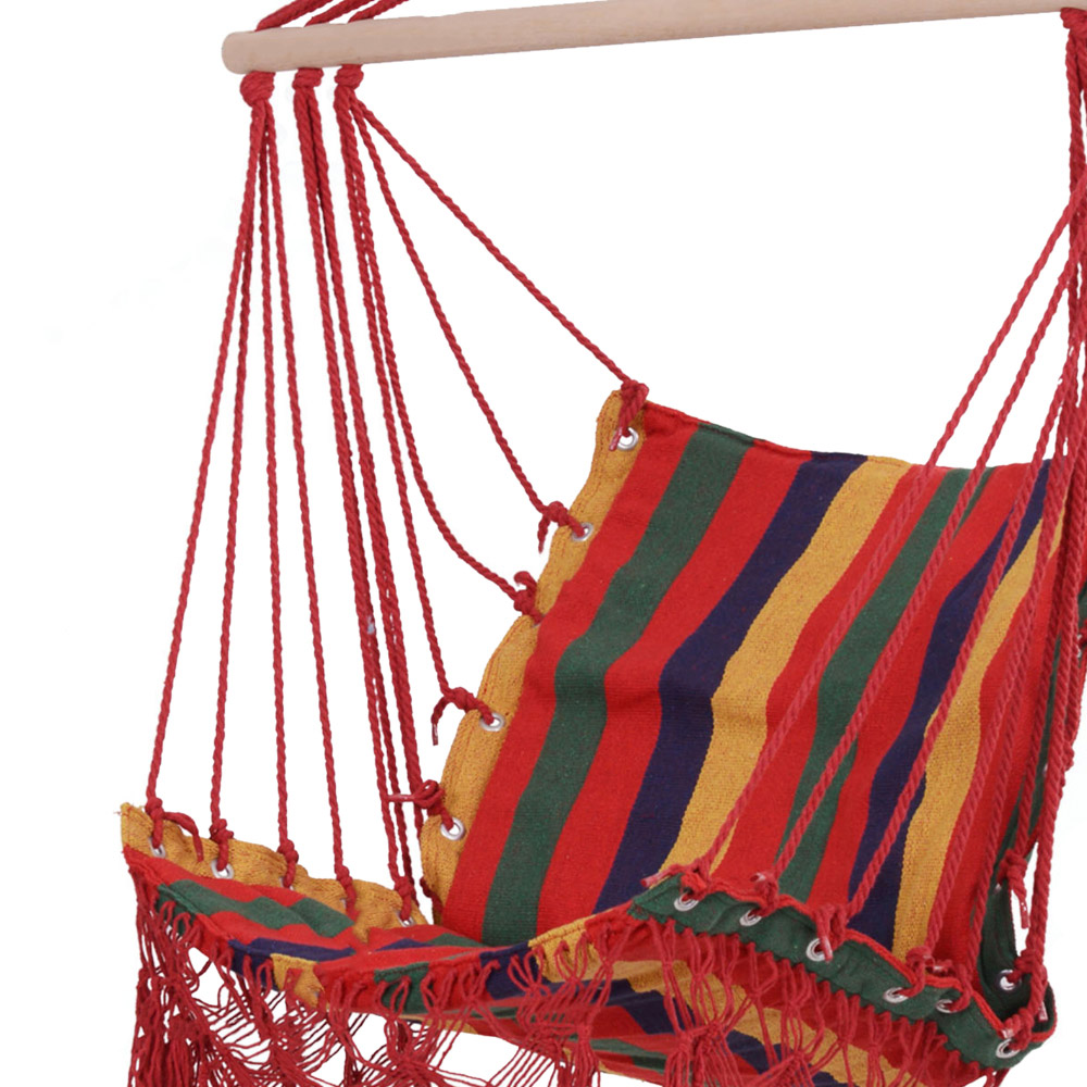 Outsunny Multicolour Stripe Hanging Hammock Swing Chair Image 3