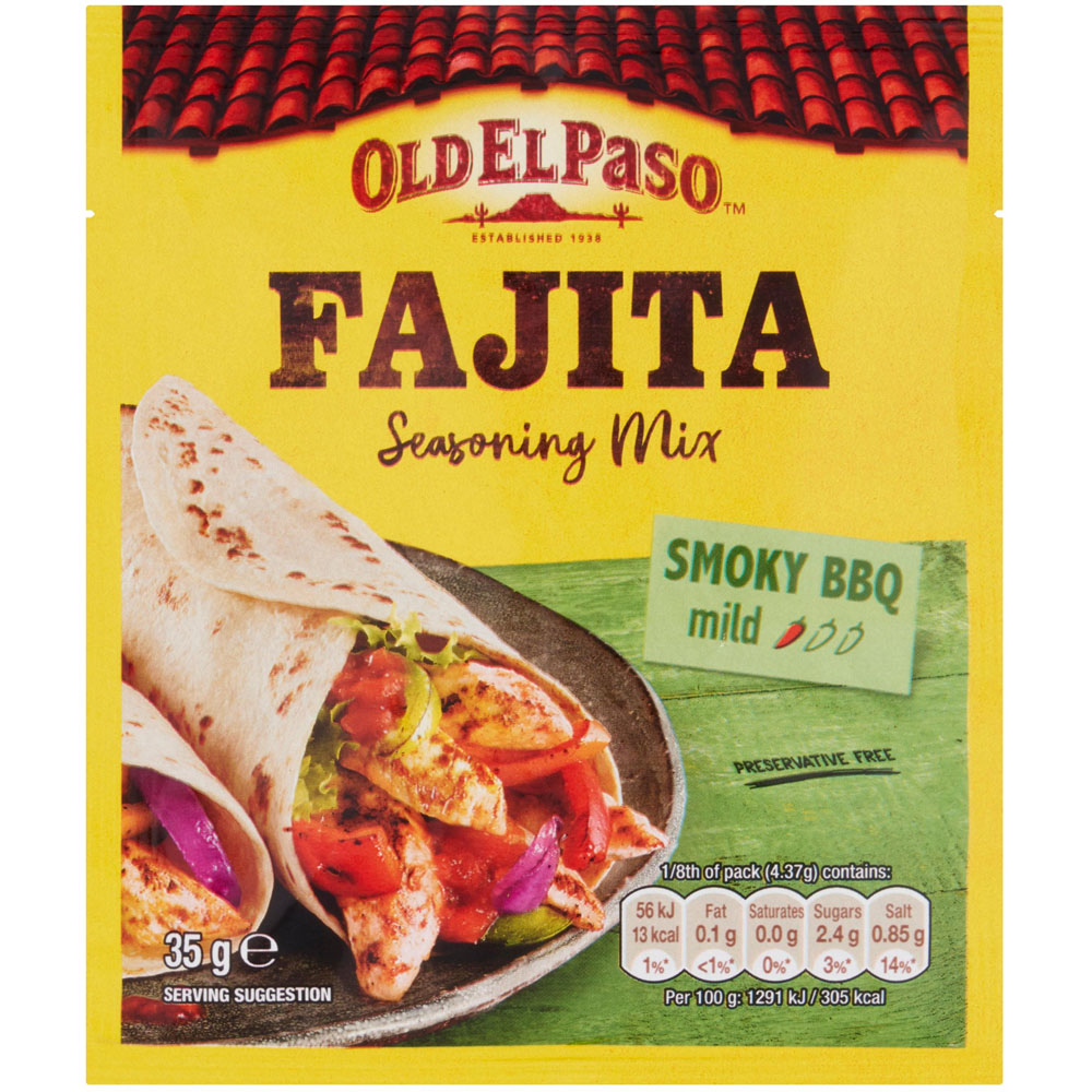 Old El Paso Smokey BBQ Fajita Seasoning Mix Mild 35g Image