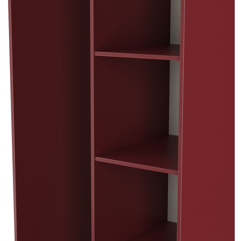 Crowndale Hong Kong 5 Shelf Matt Red and Black Tall Open Wardrobe Ready Assembled Image 5