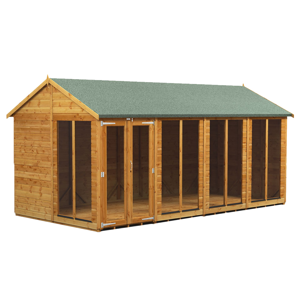 Power Sheds 16 x 8ft Double Door Apex Traditional Summerhouse Image 1