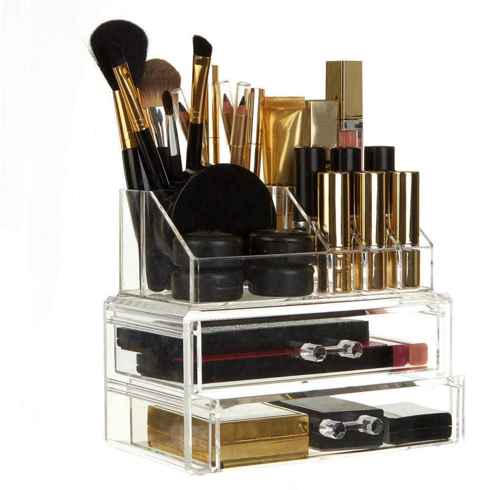 Premier Housewares Clear Cosmetic Organiser with Removable Top Shelf Image 4