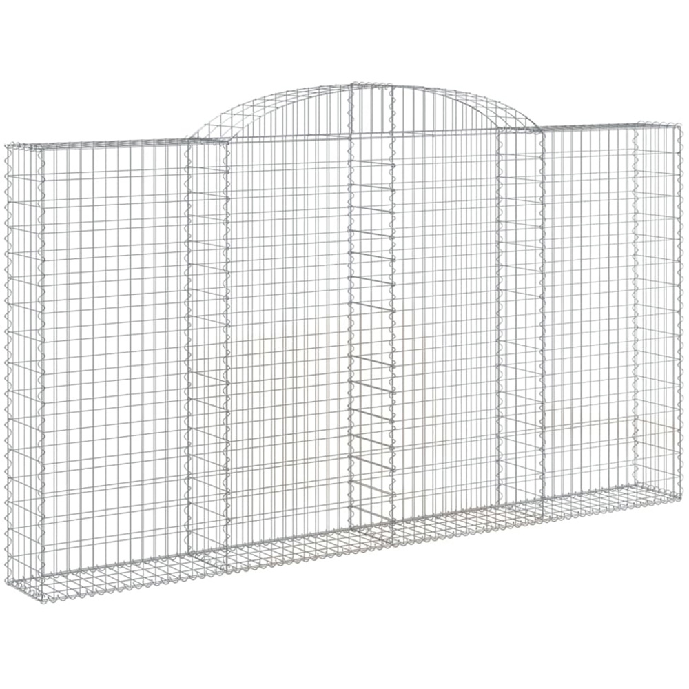 vidaXL Silver Galvanised Iron Arched Gabion Basket 300 x 30 x 160/180cm 4 Pack Image 1