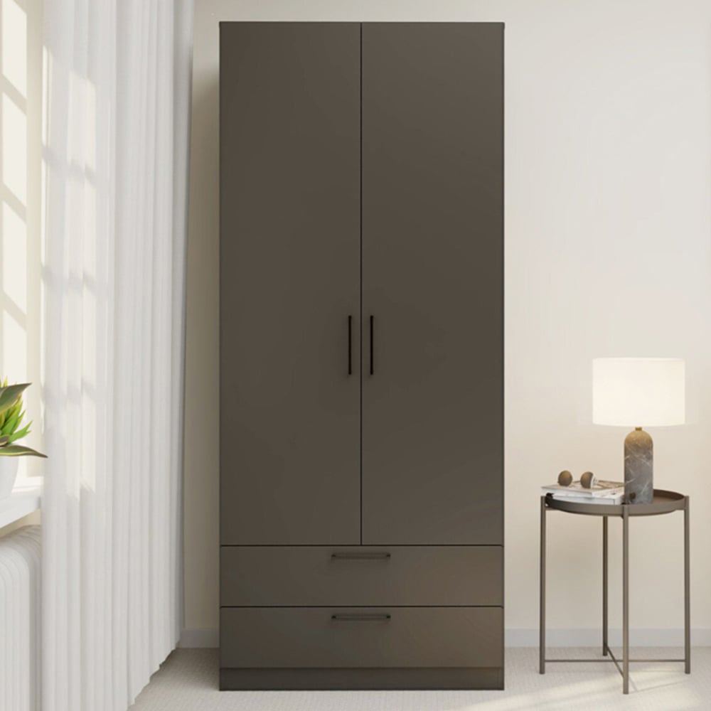 Regent 2 Door 2 Drawer Wardrobe Black Image 1