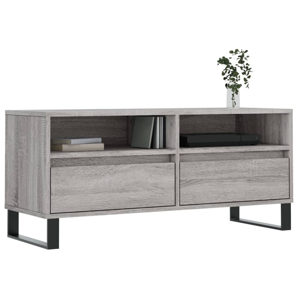 vidaXL 2 Door 2 Shelf Grey Sonoma TV Cabinet Image 5