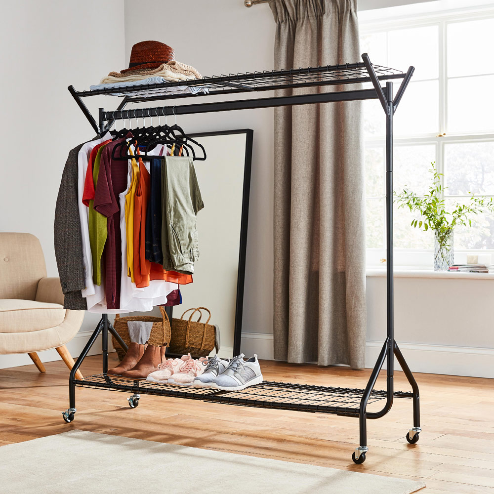 House of Home Heavy Duty Clothes Rail with Two Racks 4 x 5ft Image 2