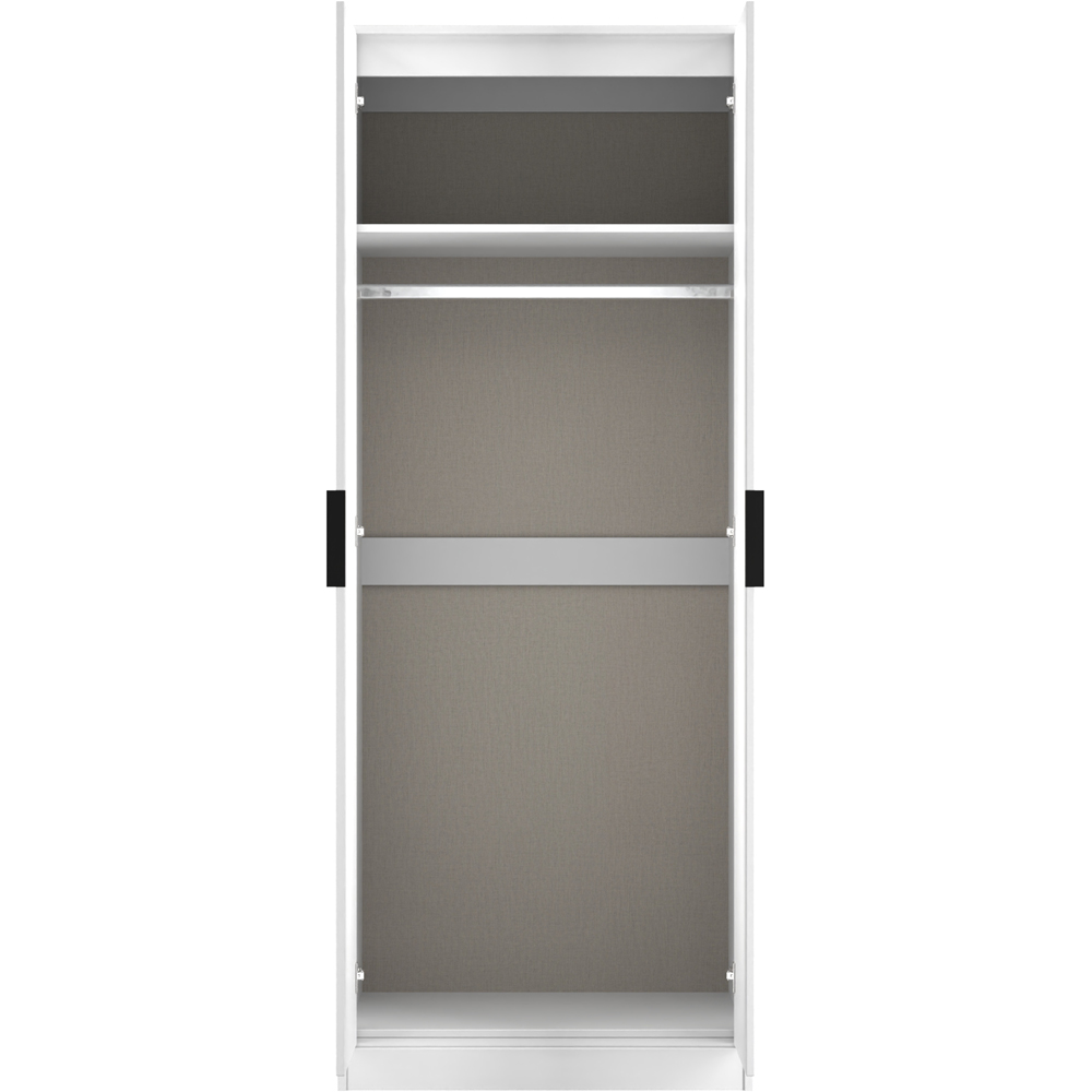 Crowndale Hong Kong 2 Door Matt White Tall Wardrobe Ready Assembled Image 4