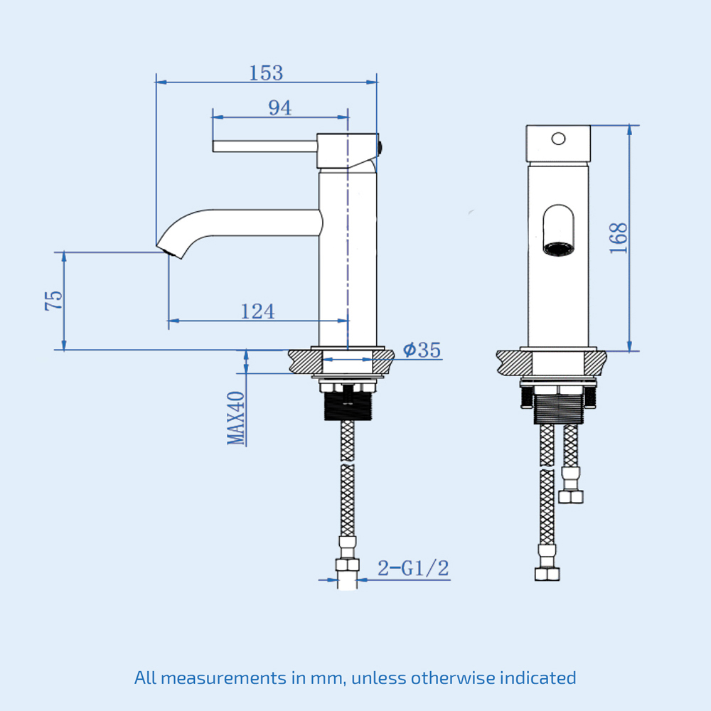Nes Home Alice Chrome Single Lever Deck Mounted Basin Mono Tap with Waste Image 3
