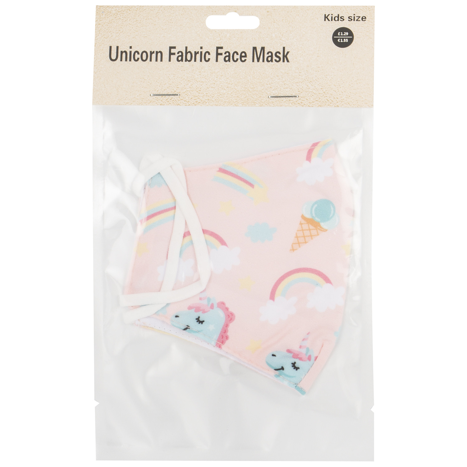 Child's Fabric Face Mask  - Unicorns Image 2