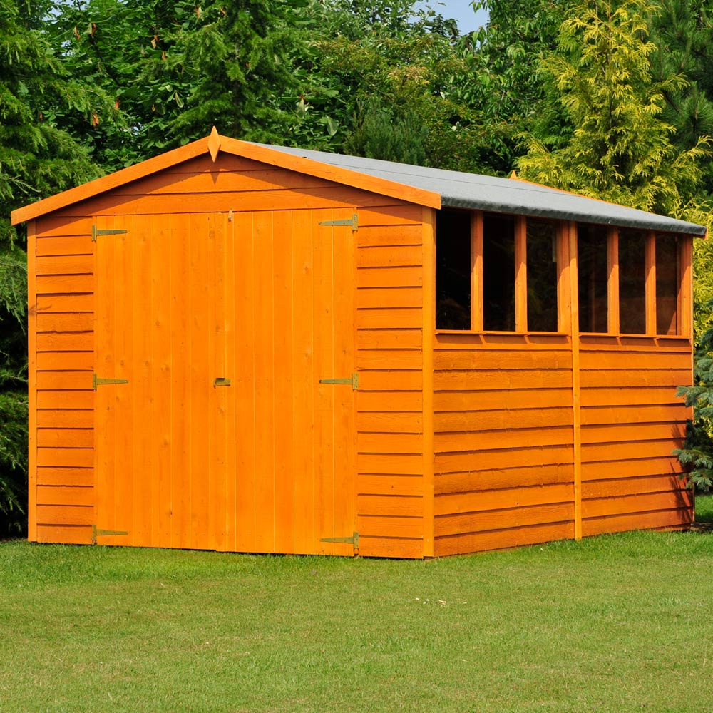 Shire 12 x 8ft Double Door Dip Treated Overlap Apex Shed Image 2