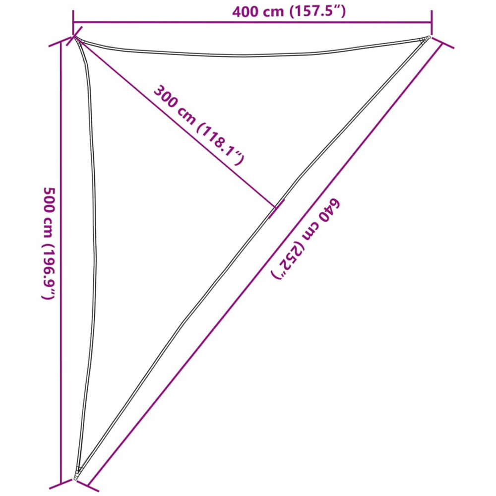 vidaXL Grey Triangular Sun Shade Sail 4 x 5 x 6.4m Image 8