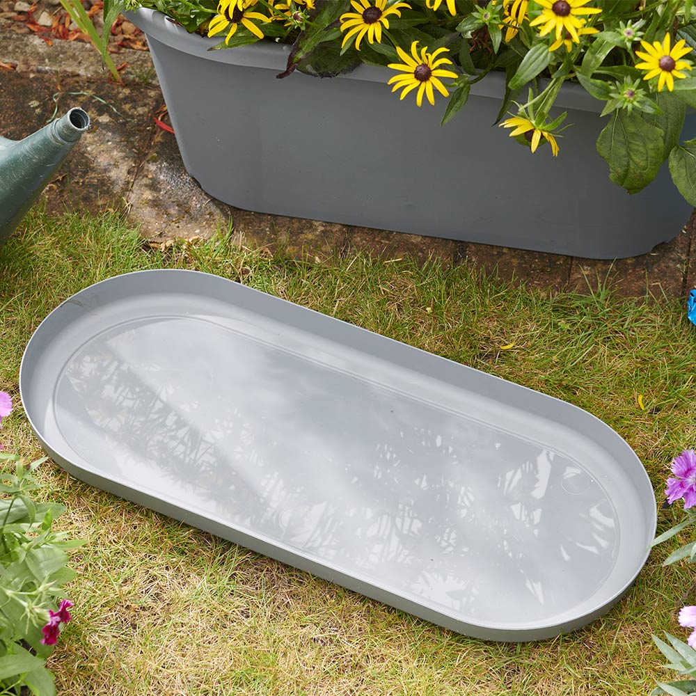 Clever Pots Grey Plastic 60cm Trough Tray Trough Image 5