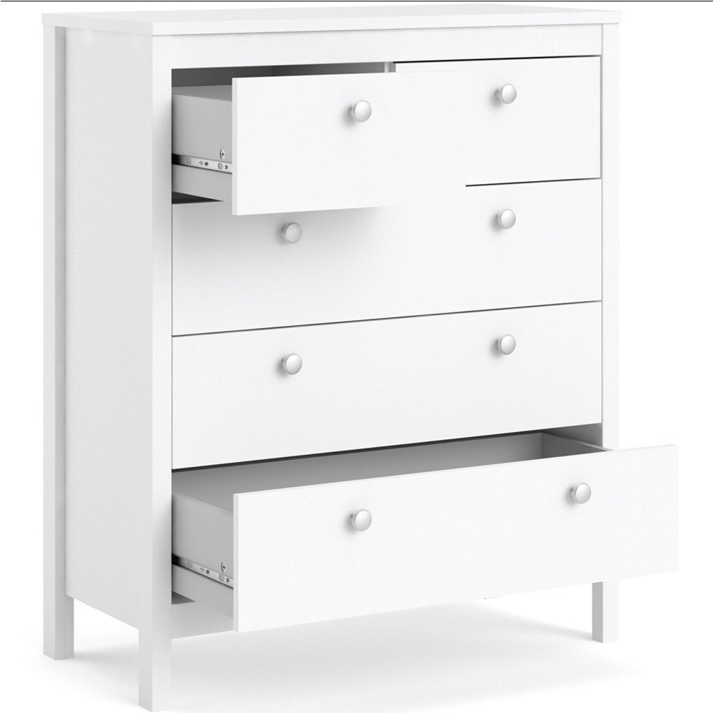 Florence Madrid 5 Drawer White Chest of Drawers Image 4