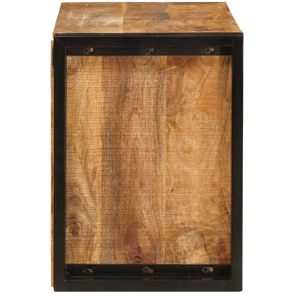 vidaXL 8 Bottle Brown Solid Rough Mango Wood Wall Mounted Wine Rack Image 6