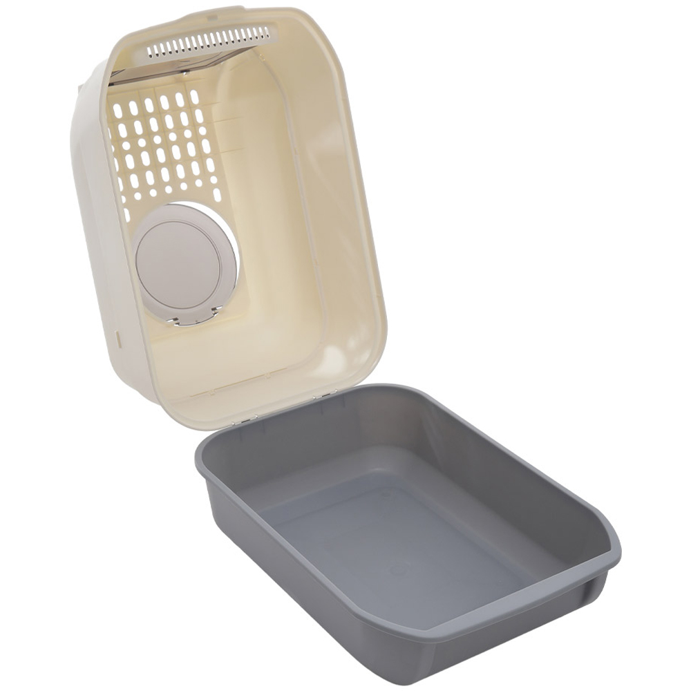 H&O Direct Grey Odourless Cat Litter Box with Scoop 34 x 36 x 51cm Image 2