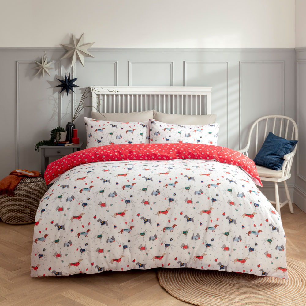 Smart Living Double Christmas Jumper Dogs Duvet Set Image 8