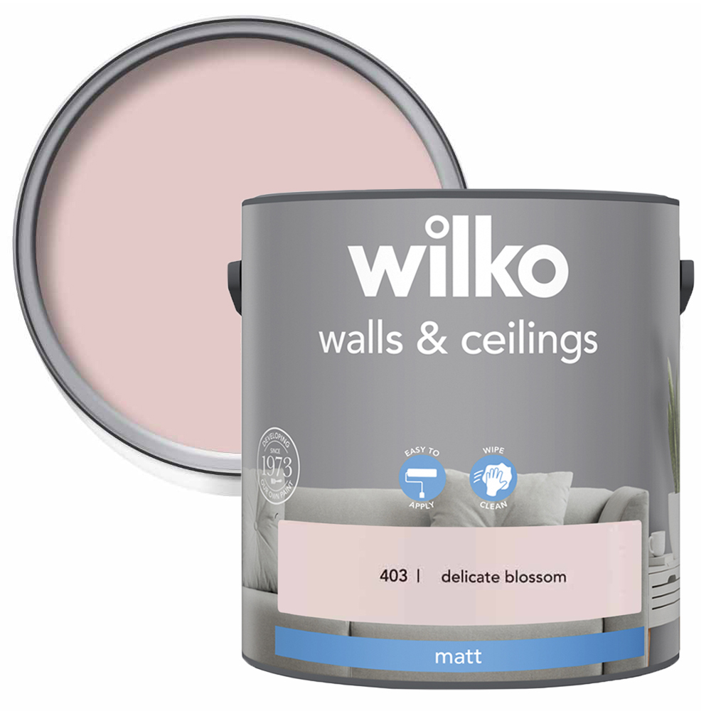 Wilko Walls & Ceilings Delicate Blossom Matt Emulsion Paint 2.5L Image 1