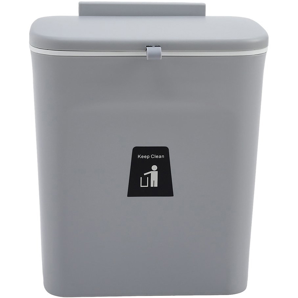 Living and Home Grey Trash Bin with Inner Bucket 9L Image 1