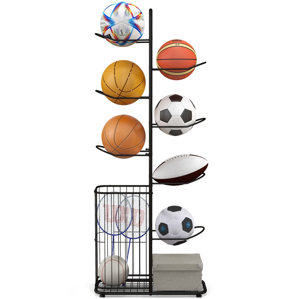 Costway 7 Tier Ball Storage Rack Image 1