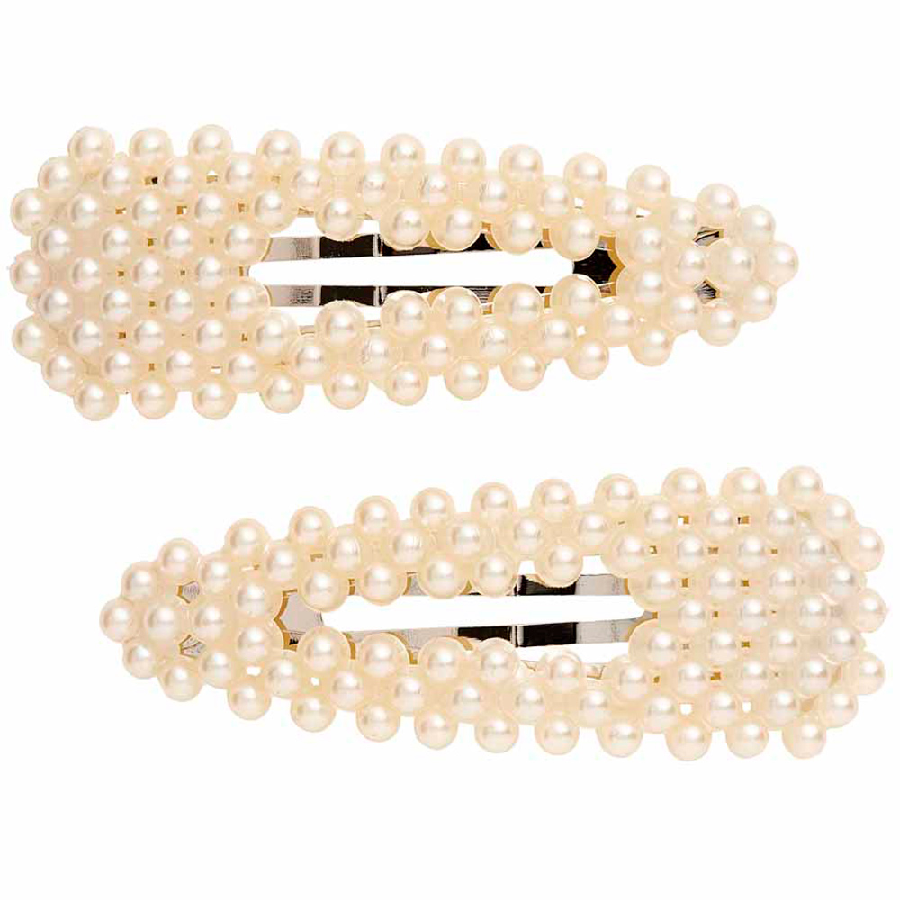 Wilko Pearl Fashion Hair Clips 2 Pack Image 1