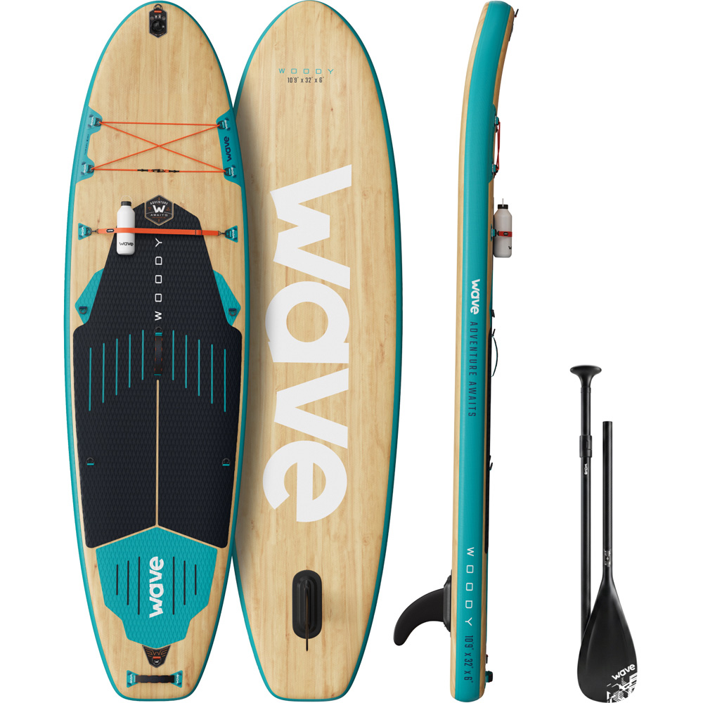 Wave Woody 3.0 SUP 10.9ft Aqua Inflatable Paddleboard Image 1